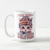 ピカピカの帽子の子猫 コーヒーマグカップ (左)