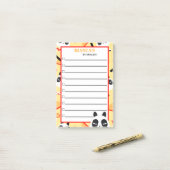 ピカブーイエローパンダベア ポストイット (デスク上)