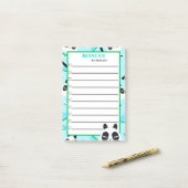 ピカブーブルーパンダベア ポストイット (デスク上)