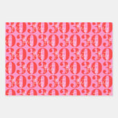 ピカラフルッはっきりしたクと赤の30歳の誕生日 ラッピングペーパーシート (正面3)