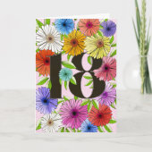 ピカラフルッパーソナライズされたク18誕生日フローラ カード (正面)