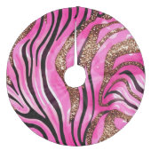 ピカラフルッモダンクグリッタートラストライプのパターン フリース ツリースカート (正面)