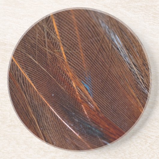 ピカラフルーコックフェザーイン詳細 コースター (正面)