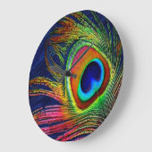 ピカラフルーコックフェザープリント ラージ壁時計 (傾斜)