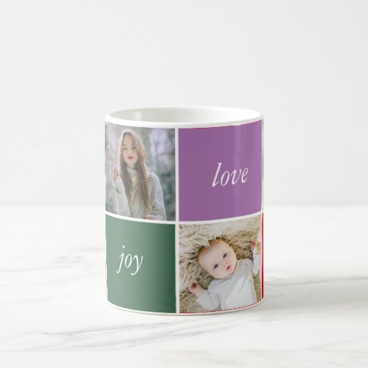 ピカラフルースラブ&ジョイ4フォトファミリー名 コーヒーマグカップ (中央)
