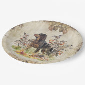 ピカルディスパニエル犬、バード狩り ペーパープレート (アングル)