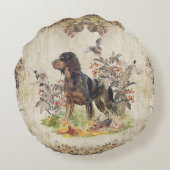 ピカルディスパニエル犬、バード狩り ラウンドクッション (裏面)