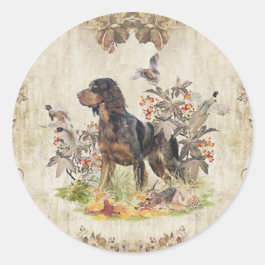 ピカルディスパニエル犬、バード狩り ラウンドシール (正面)
