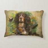 ピカルディスパニエル犬,狩りシーズン アクセントクッション (裏面)