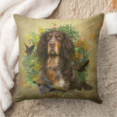 ピカルディスパニエル犬,狩りシーズン クッション (ブランケット)