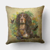 ピカルディスパニエル犬,狩りシーズン クッション (裏面)