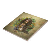 ピカルディスパニエル犬,狩りシーズン タイル (側面)