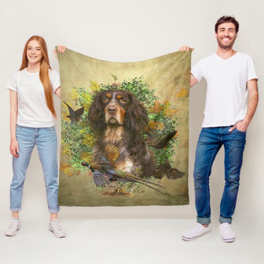 ピカルディスパニエル犬,狩りシーズン フリースブランケット (インサイチュ)