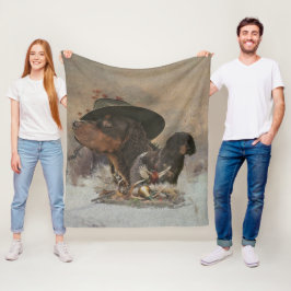 ピカルディスパニエル犬、狩りシーズン フリースブランケット