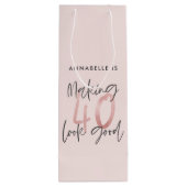 ピガーリーッスタイリッシュクモダングリッター40歳の誕生日 ワインギフトバッグ (裏面)