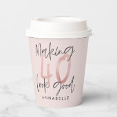 ピガーリーッスタイリッシュクモダングリッター40歳の誕生日 紙コップ (裏面)