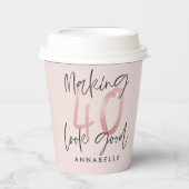 ピガーリーッスタイリッシュクモダングリッター40歳の誕生日 紙コップ (正面)