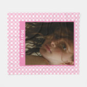 ピガーリーッパーソナライズされたク写真と名前 フリースブランケット (正面(横))