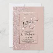 ピガーリーッモダンクローズ金ゴールドグリッター50誕生日 招待状 (正面)