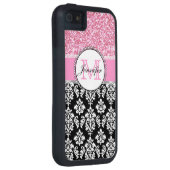 ピガーリーンクグリッターブラックダマパーソナライズされたスク Case-Mate iPhoneケース (裏面/右)