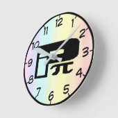 ピギおもしろいリシャ文字のロゴ ラウンド壁時計 (傾斜)