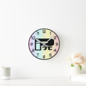 ピギおもしろいリシャ文字のロゴ ラウンド壁時計 (ホーム)