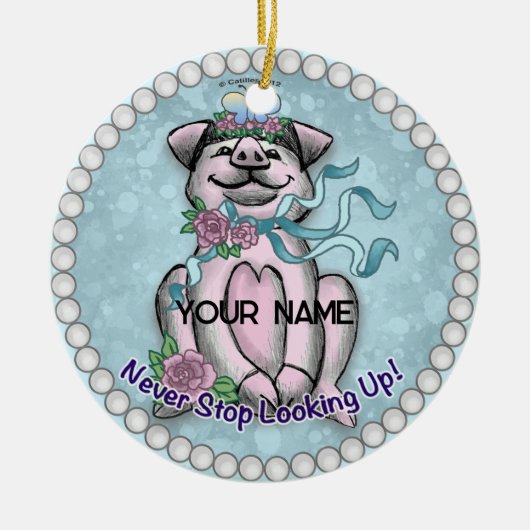 ピギーかわいらし セラミックオーナメント (正面)