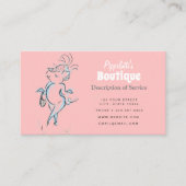 ピギーガーリーおもしろいピンクブティックビジネスカード 名刺 (正面)