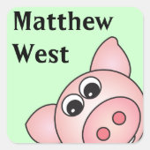 ピギーステッカーをイギーパーソナライズされたする スクエアシール (正面)