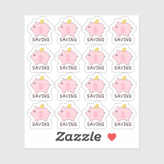 ピギーバンクマネー救ズトラッカーブホプランナー シール (シート)