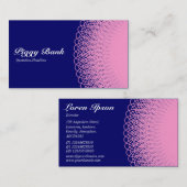 ピギーバンク – ネイビーブルー000066のピンク 名刺 (正面/裏面)