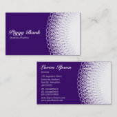 ピギーバンク – ホワイトオン深い紫330066 名刺 (正面/裏面)