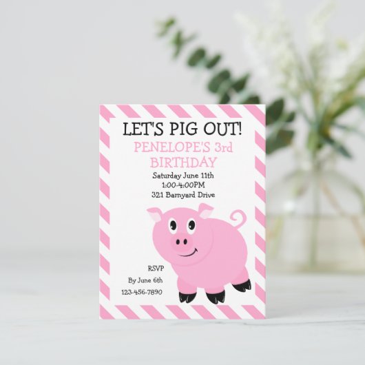 ピギーバースデーパーティーの招待をピギーアウトしよう 招待状 (スタンド正面)