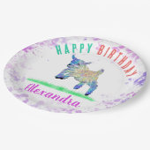 ピギーヤギの女の子の誕生日パーティー名 ペーパープレート (アングル)