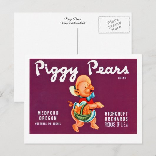 ピギー梨 ポストカード (正面/裏面)