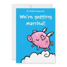 ピギー飛んでいる結婚式の招待