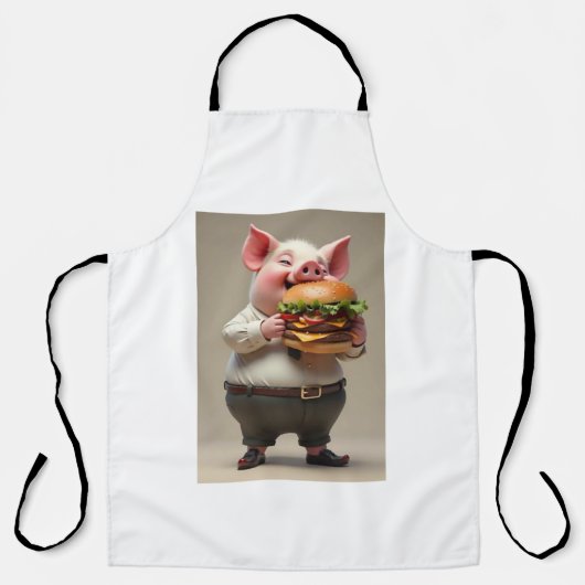 ピギー食べのバーガーエプロン エプロン (正面)