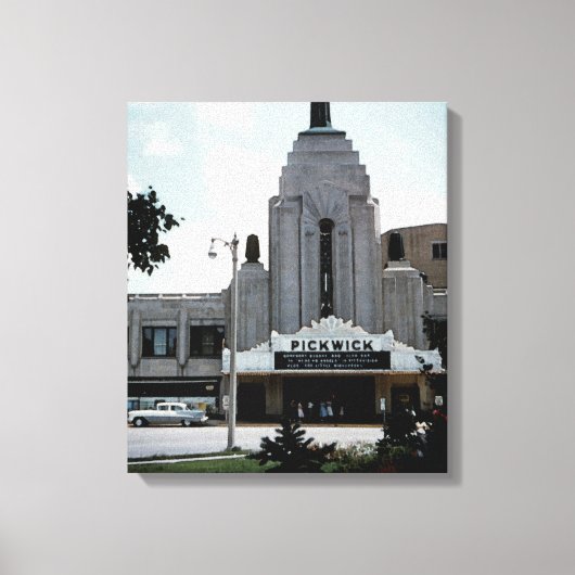 ピクウィック映画館パークリッジウォーターカラーアート キャンバスプリント (正面)