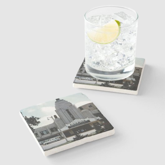 ピクウィック映画館パークリッジウォーターカラーアート ストーンコースター (横)