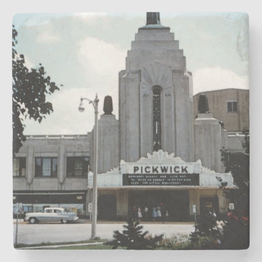 ピクウィック映画館パークリッジウォーターカラーアート ストーンコースター (正面)