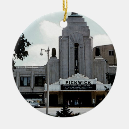 ピクウィック映画館パークリッジウォーターカラーアート セラミックオーナメント (正面)