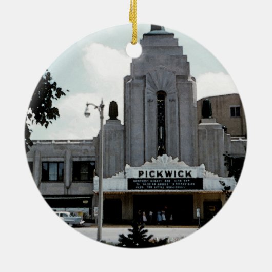 ピクウィック映画館パークリッジウォーターカラーアート セラミックオーナメント (裏面)