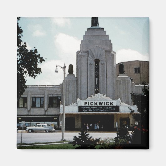ピクウィック映画館パークリッジウォーターカラーアート マグネット (正面)