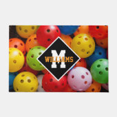 ピクカラフルルボール、カスタムイニシャル ドアマット (正面)