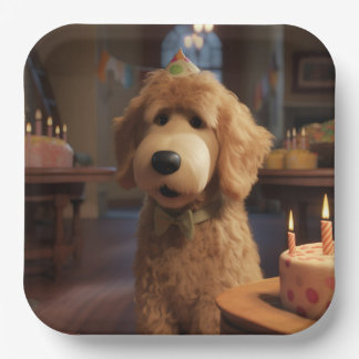ピクサースタイルゴールデンドール誕生日紙プレート ペーパープレート