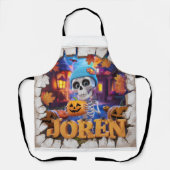 ピクサー描写スタイルハロウィンの3Dお洒落版 エプロン (正面)