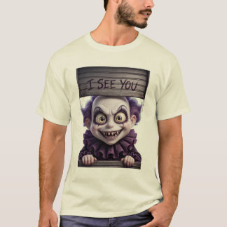 ピクサー風おどろおどろしいピエロのハロウィーンPNG Tシャツ