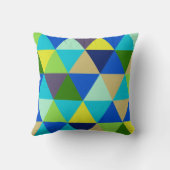 ピクシーディザインの幾何学的な色彩とピーコックカラー クッション (裏面)