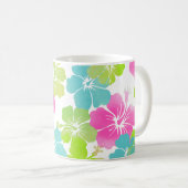 ピクシーディザインズのレトロなハイビスカス コーヒーマグカップ (正面右)