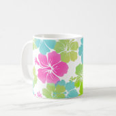 ピクシーディザインズのレトロなハイビスカス コーヒーマグカップ (正面左)